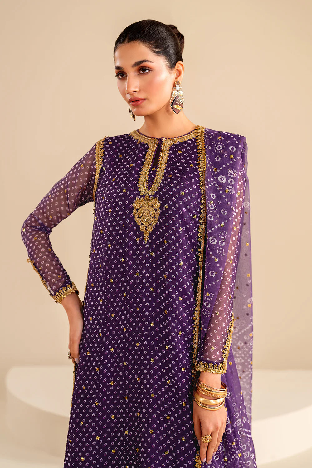 03-Piece Heavy Embroidered Chiffon - Ready to Wear