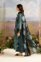 3-Piece Stitched Embroidered Lawn Suit With Chiffon Dupatta