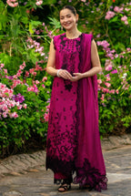 03-Piece Embroidered Lawn Suit With Net Dupatta | Ready To Wear