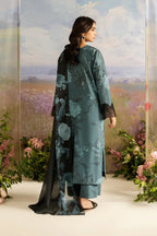 3-Piece Stitched Embroidered Lawn Suit With Chiffon Dupatta