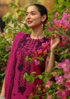 03-Piece Embroidered Lawn Suit With Net Dupatta | Ready To Wear