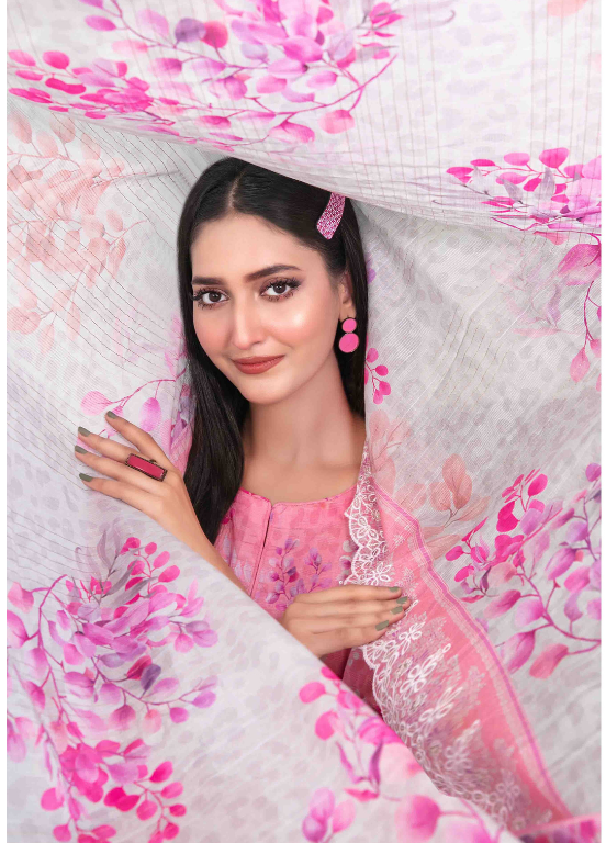 3-Piece Stitched Embroiderd Lawn Suit Ready To Wear