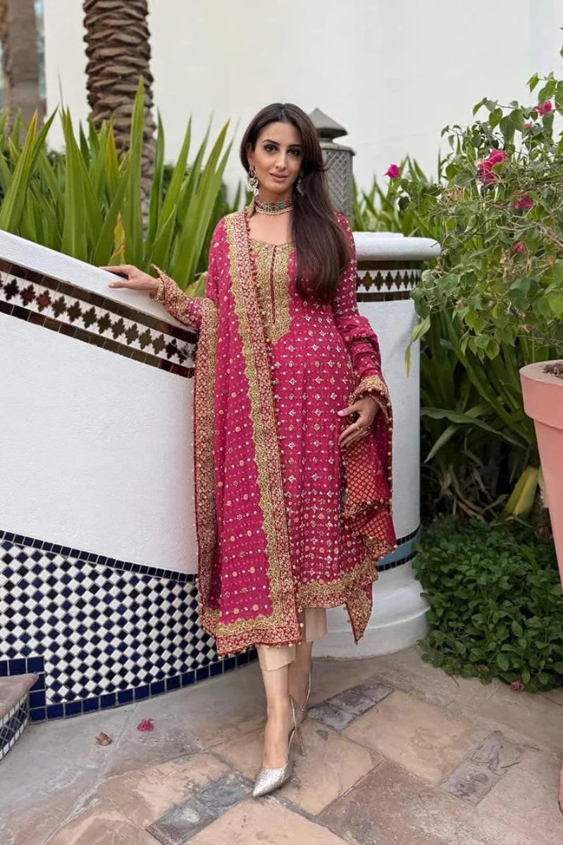 03-Piece Embroidered Chiffon Suit | Ready To Wear