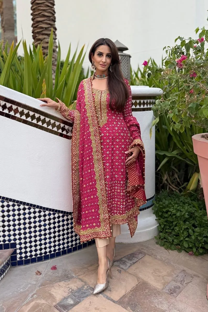 3 Piece Stitched Chiffon Suit - Ready to Wear