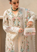 03-Piece Embroidered Lawn Suit With Organza Dupatta | Ready To Wear
