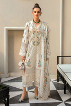 03-Piece Embroidered Lawn Suit With Organza Dupatta | Ready To Wear