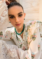 03-Piece Embroidered Lawn Suit With Organza Dupatta | Ready To Wear