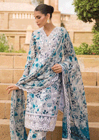 Lawn 3-Piece Suit with Khadi Net Dupatta