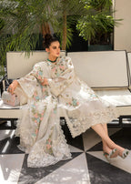 03-Piece Embroidered Lawn Suit With Organza Dupatta | Ready To Wear