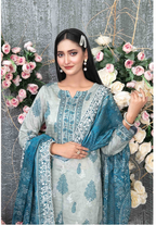 03-Piece Stitched Luxury Embroidered Lawn Suit Ready To Wear