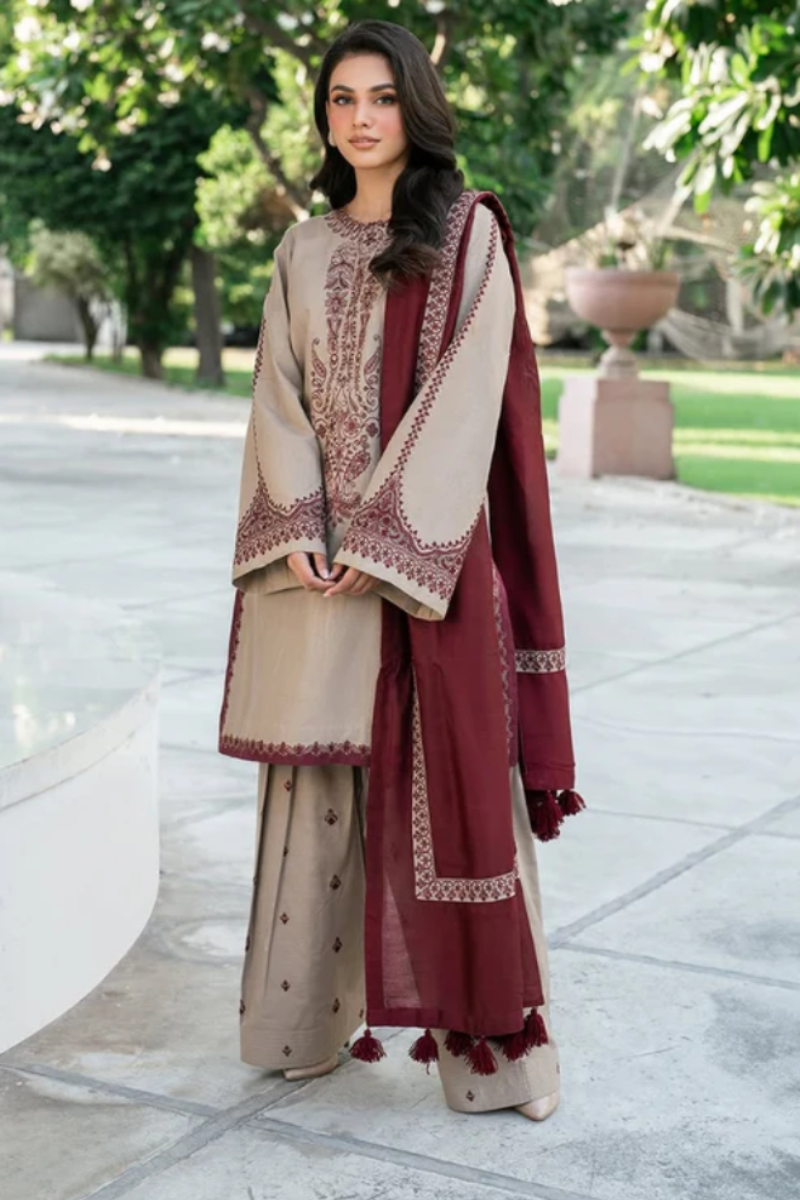 3 Piece Stitched DHANAK suit - Ready to Wear