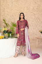 3-Piece stitched Digital Printed Staple Fabric Collection with Exclusive Shawl Dupatta