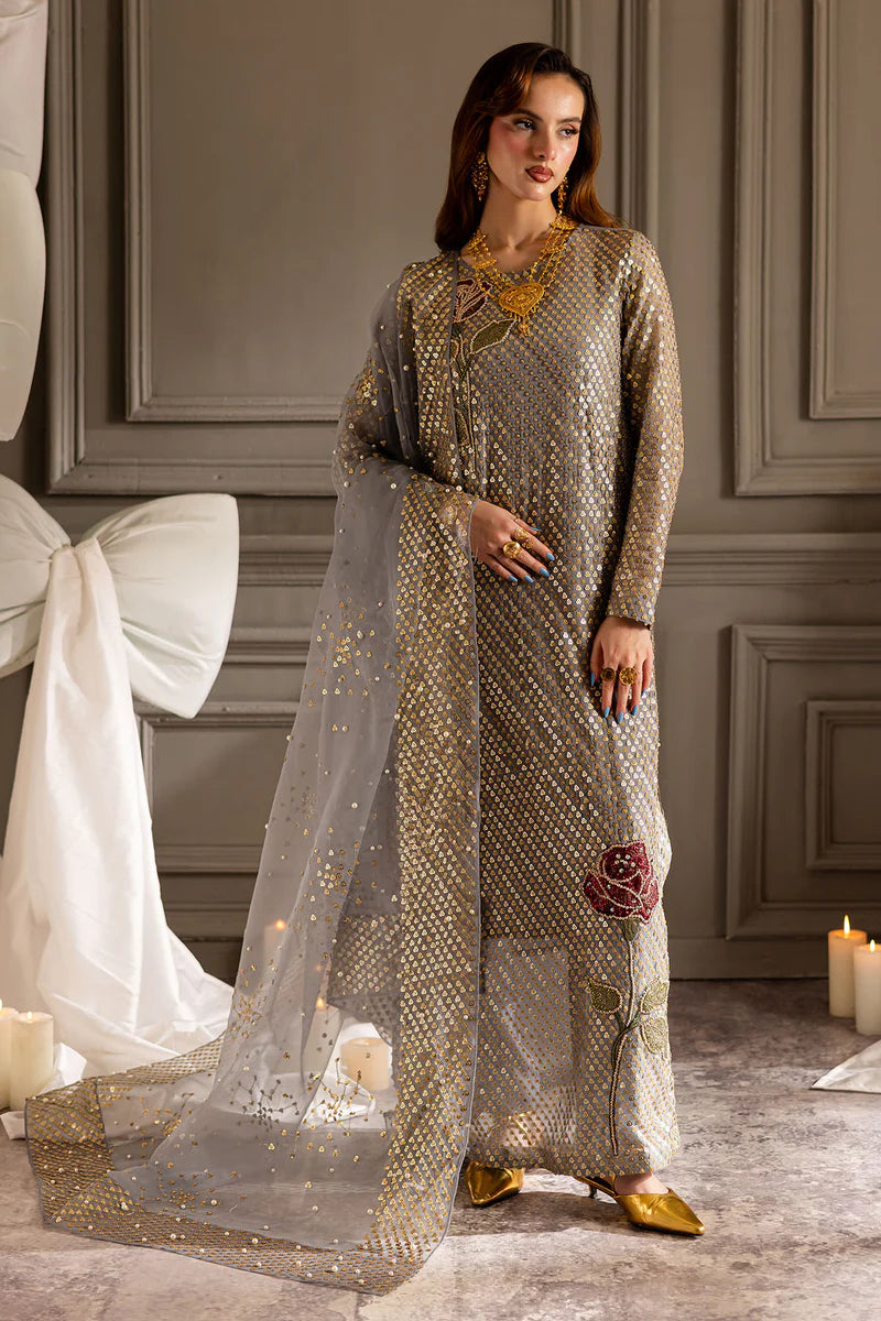 03-Piece Chiffon Suit With Embroidery | Ready To Wear