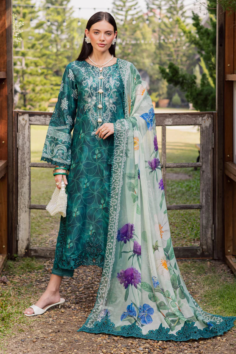 03-Piece Printed Lawn Suit With Embroidery | Ready To Wear