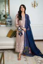 03-Piece Shamoz Silk With Embroidery - Ready To Wear