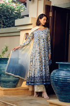 3PC Printed Lawn With Embroidery Organza Suit Ready To Wear