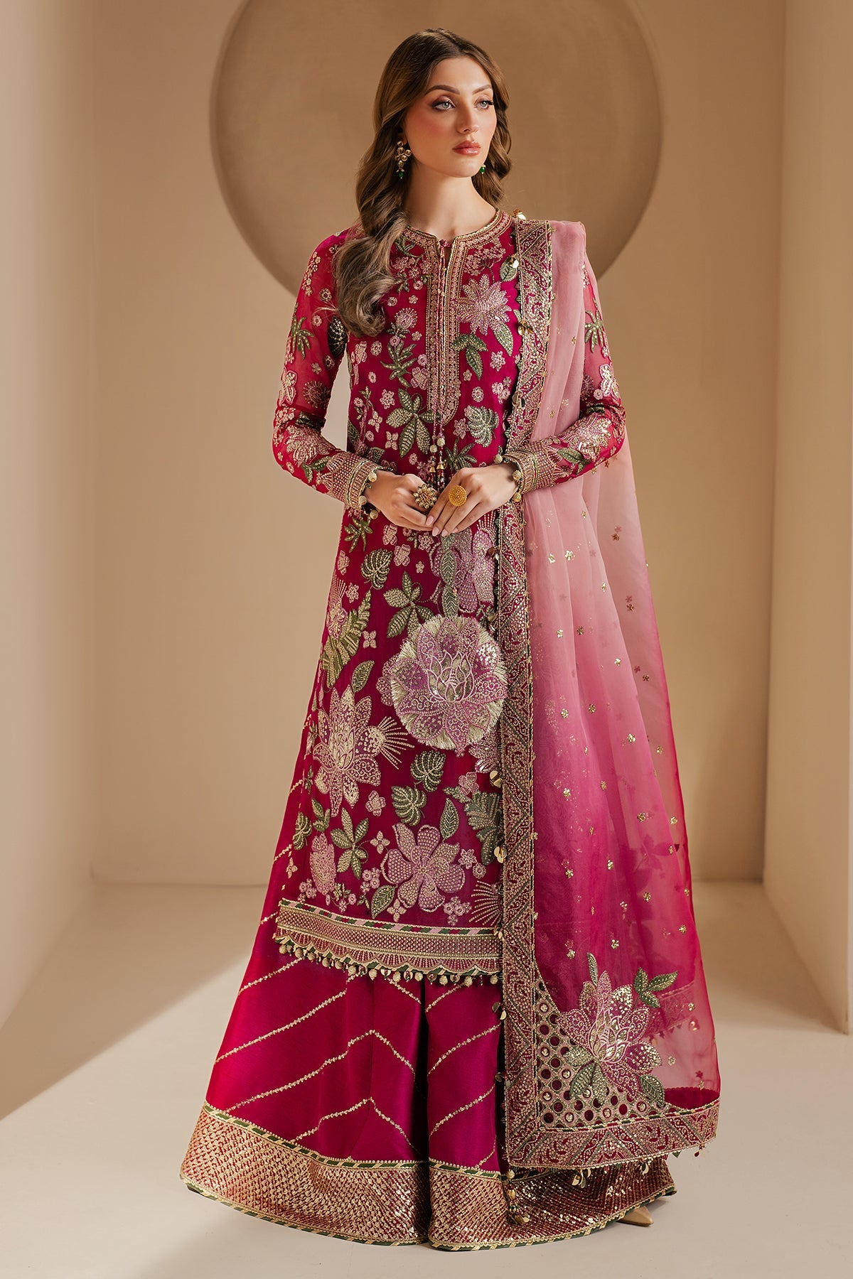 03-Piece Chiffon Embroidered Stitched Suit