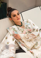 03-Piece Embroidered Lawn Suit With Organza Dupatta | Ready To Wear