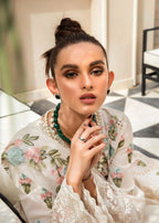 03-Piece Embroidered Lawn Suit With Organza Dupatta | Ready To Wear