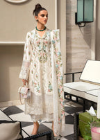 03-Piece Embroidered Lawn Suit With Organza Dupatta | Ready To Wear