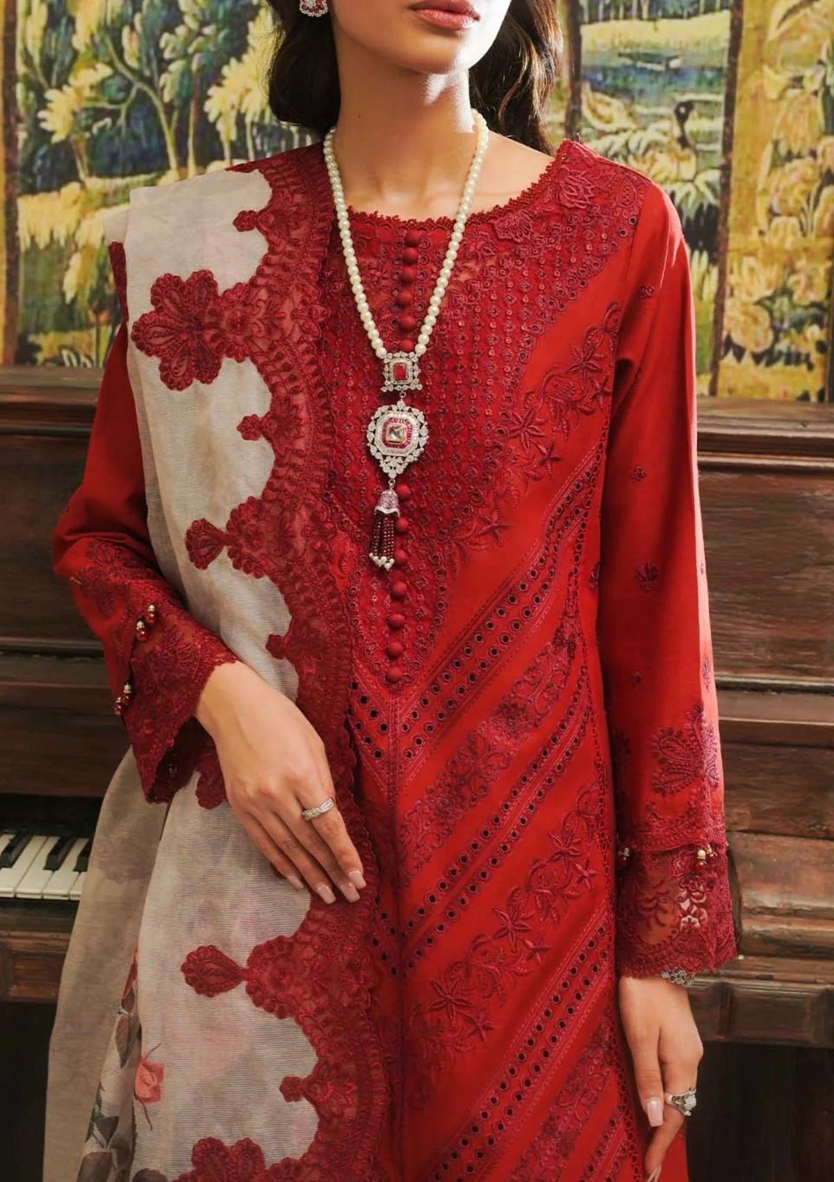 03-Piece Law Suit With Heavy Chikankari Embroidery | Ready To Wear