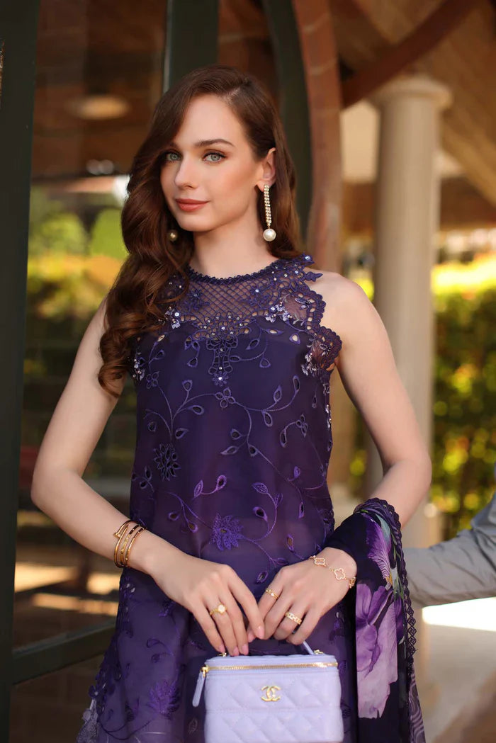 03-Piece Double Shaded Printed Lawn Suit | Ready To Wear
