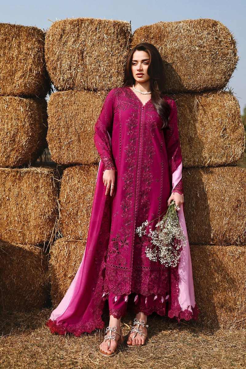 03-Piece Embroidered Lawn Suit With Chiffon Dupatta | Ready To Wear
