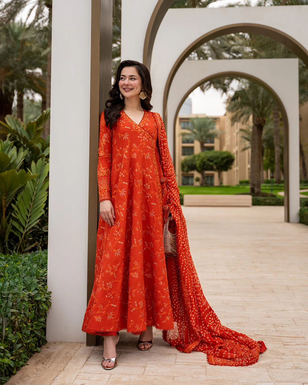 03-Piece Embroidered Lawn Frock | Ready To Wear