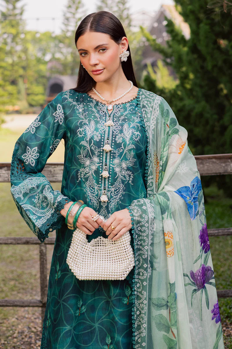 03-Piece Printed Lawn Suit With Embroidery | Ready To Wear