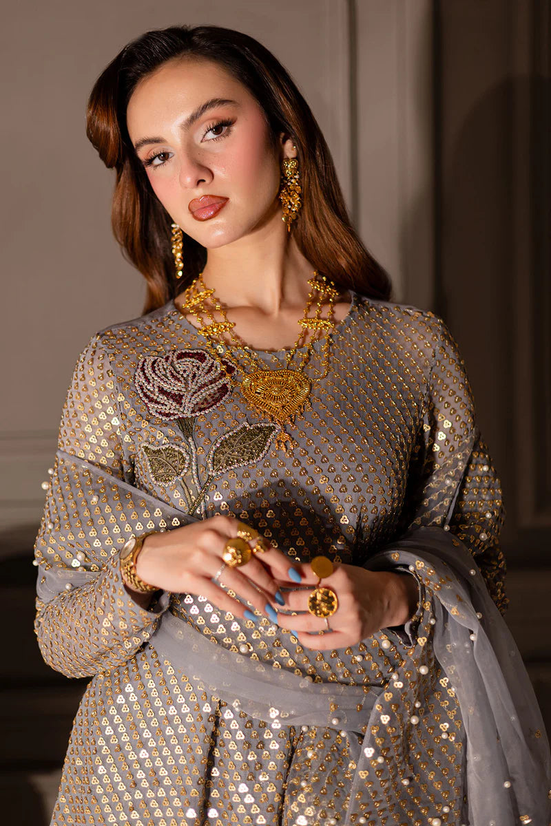 03-Piece Chiffon Suit With Embroidery | Ready To Wear