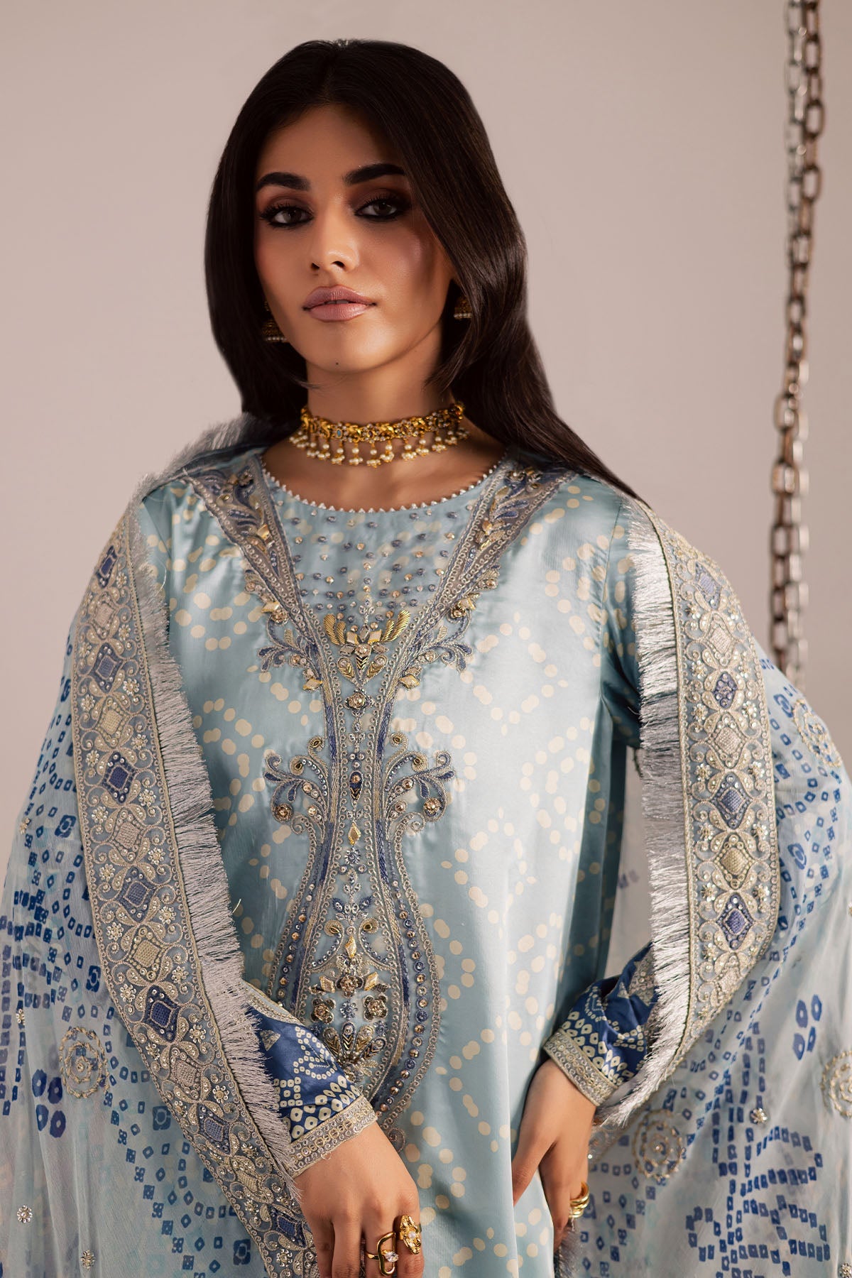 3 Piece  Stitched Lawn  suit - Ready  to Wear