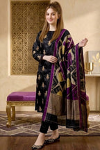03-Piece Shamoze Silk Suit With Pearls & Beads Handwork | Ready To Wear