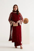 Amave Wedding Edition 2026 – Luxury Heavy Embroidered Chiffon 3-Piece Formal Suit