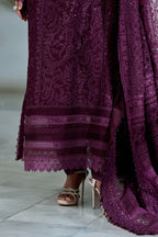 03-Piece Embroidered Lawn Suit With Organza Dupatta | Ready To Wear