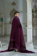 03-Piece Embroidered Lawn Suit With Organza Dupatta | Ready To Wear