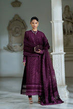 03-Piece Embroidered Lawn Suit With Organza Dupatta | Ready To Wear