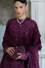 03-Piece Embroidered Lawn Suit With Organza Dupatta | Ready To Wear