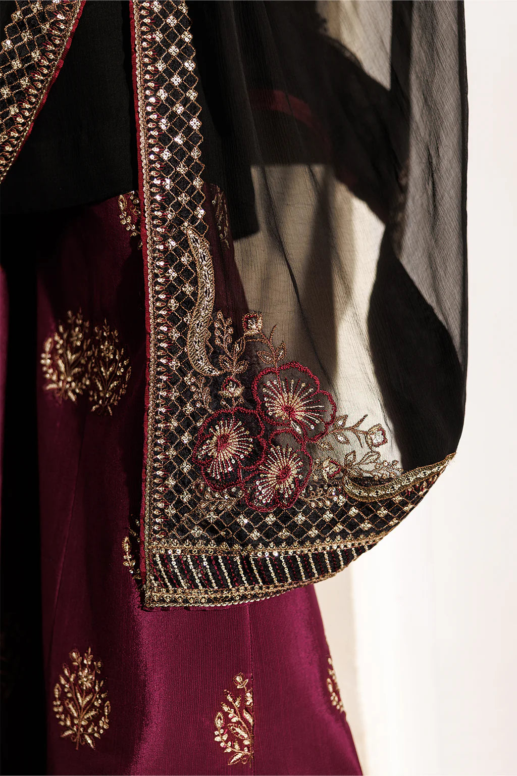 03-Piece Chiffon Suit With Embroidery | Ready To Wear