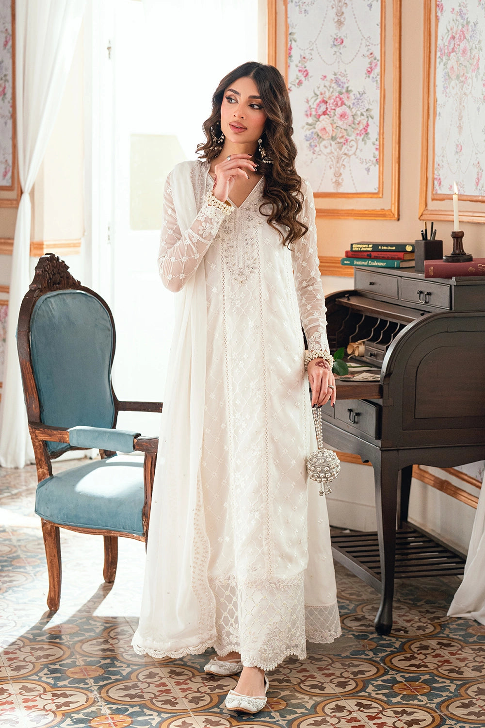 03-Piece Chiffon Suit With Embroidery | Ready To Wear