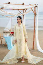 Yellow Cotton 2 piece Suit with Organza Dupatta | Ready To Wear