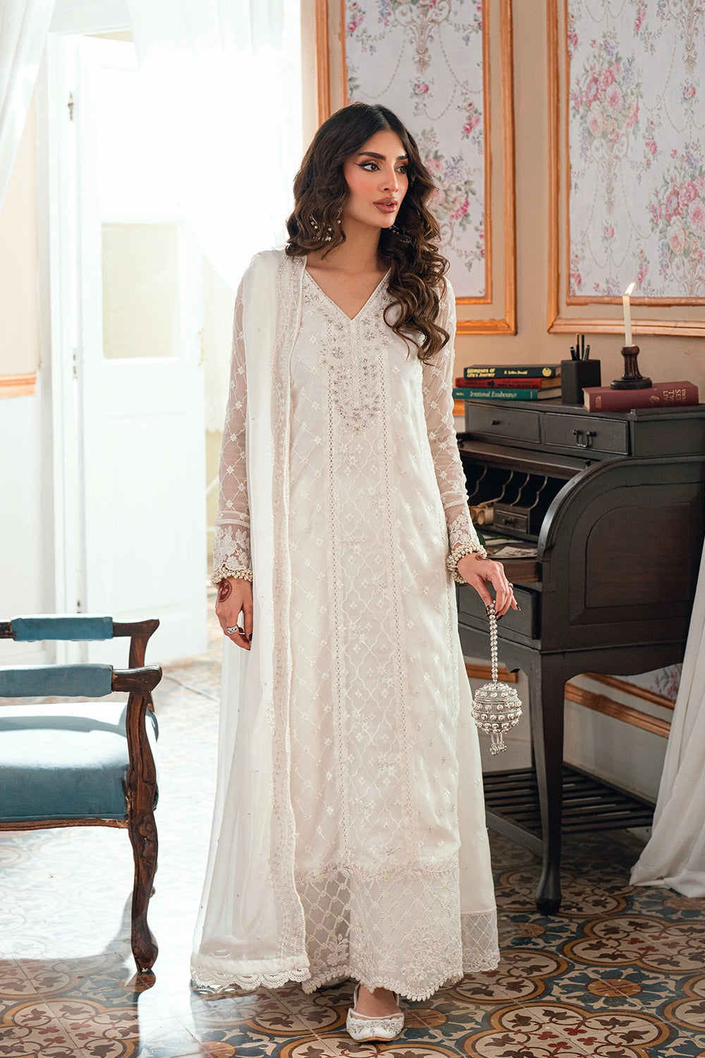 03-Piece Chiffon Suit With Embroidery | Ready To Wear