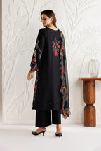 Midnight Bloom - Embroidered Chiffon Suit | Ready To Wear