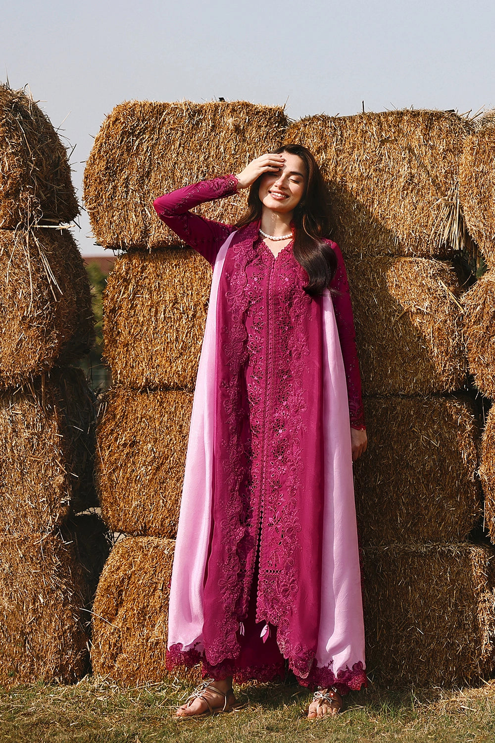 03-Piece Embroidered Lawn Suit With Chiffon Dupatta | Ready To Wear