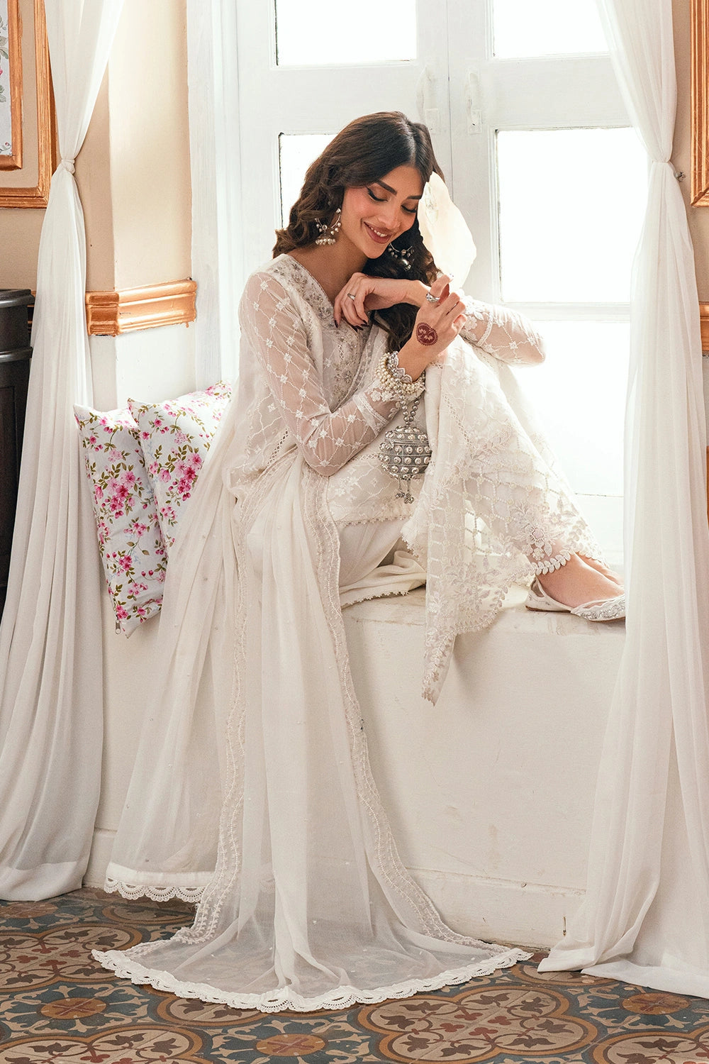 03-Piece Chiffon Suit With Embroidery | Ready To Wear