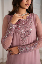 03-Piece Embroidered Chiffon Suit With Organza Dupatta | Ready To Wear