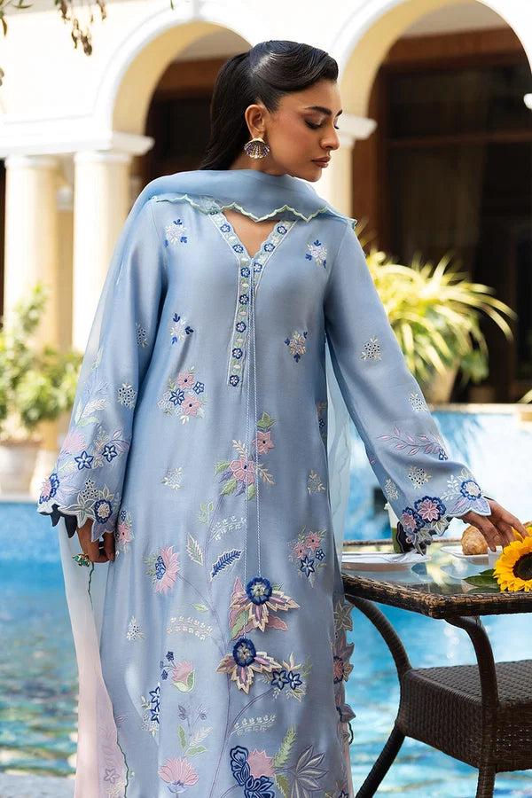 03-Piece Shamooz SIlk Suit With Organza Dupatta | Ready To Wear