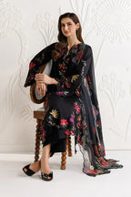 Midnight Bloom - Embroidered Chiffon Suit | Ready To Wear