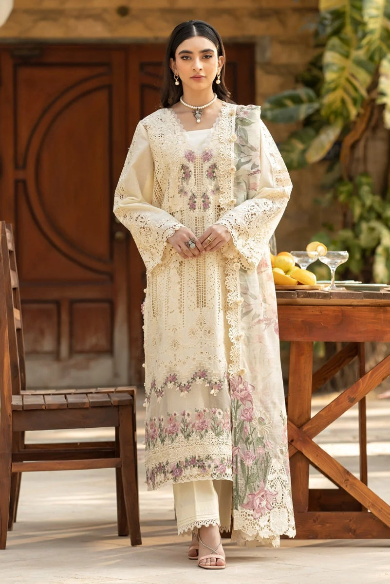 03-Piece Lawn Suit With Chiffon Dupatta | Ready Tii Wear