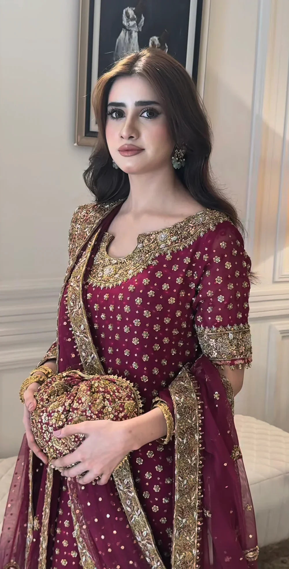 03-Piece Chiffon Suit With Embroidery - Ready To Wear