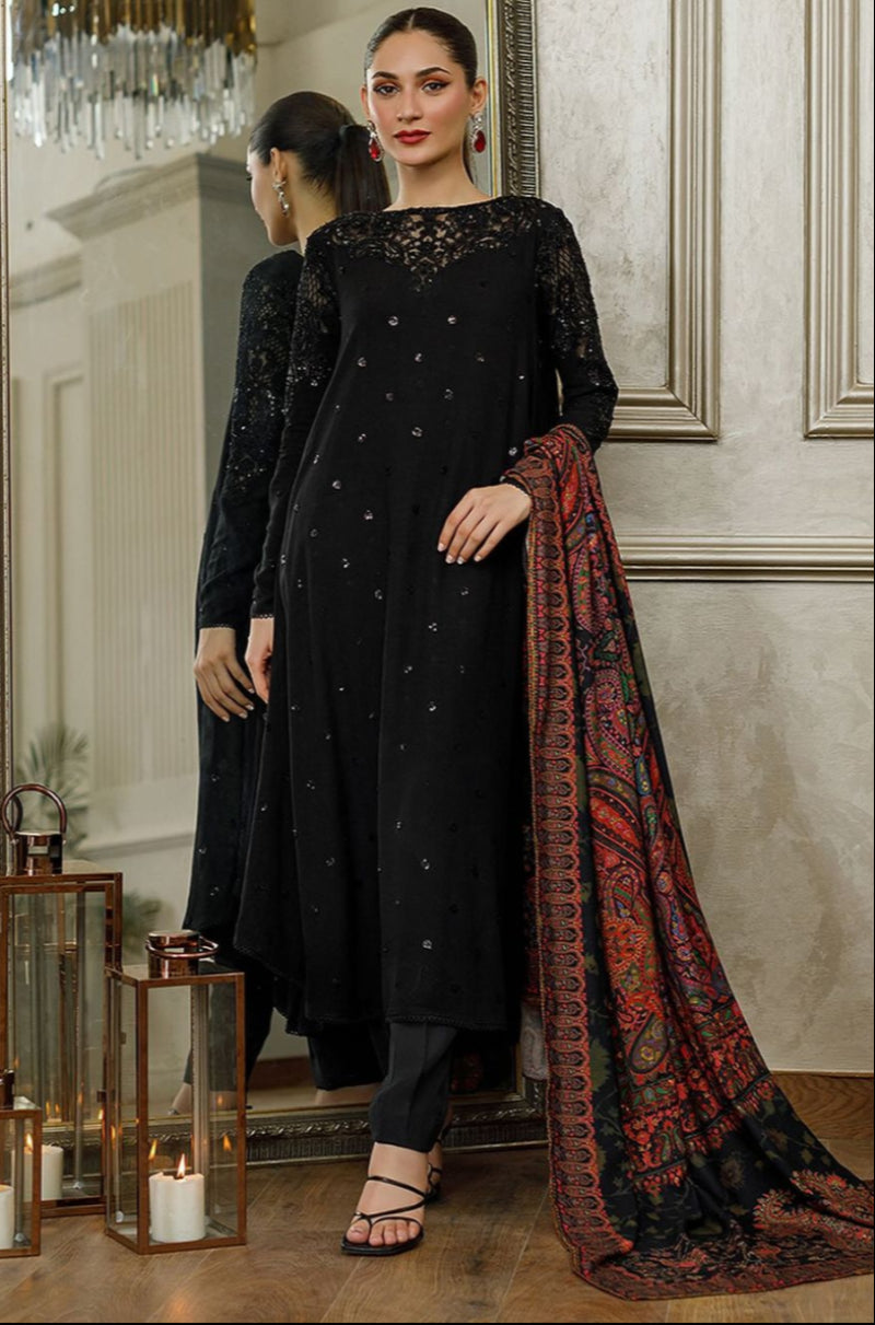 Threads and Motifs - Embroidered Charmeuse Silk 3-Piece Suit